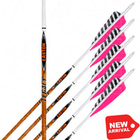 Easton Carbon Legacy Shield Cut Pink Feather Fletched Arrows (6 Pk) - Arrows Premade