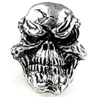 Schmuckatelli Co Sculptured Beads Grins Skull Bead Pewter