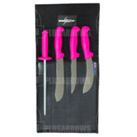 SICUT Butchers Knife Pack (5 Piece) Pink Knives Saws and Sharpeners