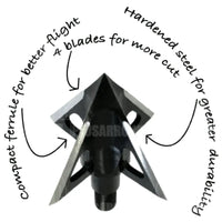 Tooth Of The Arrow Solid Series Broad Head (3 Pack) Heads & Small Game Points