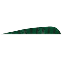 4.0” Parabolic Cut Barred Feathers (Rw) Dark Green / 12 Pack
