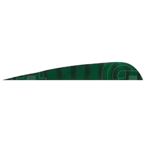 4.0” Parabolic Cut Barred Feathers (Rw) Dark Green / 12 Pack