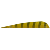 4.0” Parabolic Cut Barred Feathers (Rw) Yellow / 12 Pack
