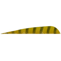 4.0” Parabolic Cut Barred Feathers (Rw) Yellow / 12 Pack
