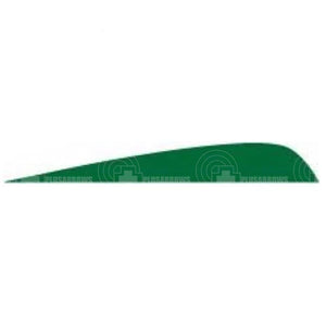 5.0” Parabolic Cut Feathers (Rw) Green / 12 Pack