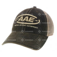 Aae Logo Caps Legacy Trucker Black W/tan Adhesives