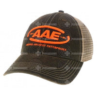 Aae Logo Caps Legacy Trucker Black W/orange Adhesives
