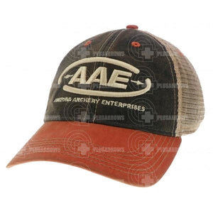 Aae Logo Caps Legacy Trucker Orange & Black W/tan Adhesives