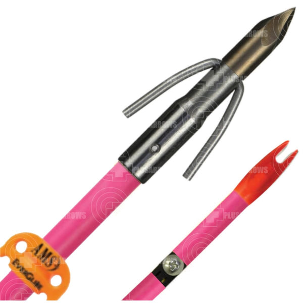 Ams Pink Bow Fishing Arrow With Point And Safety Slide