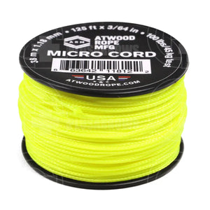 Atwood Micro Cord Braid (125 Feet) Neon Yellow Paracord