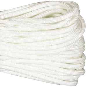 Atwood Rope 550 Paracord Braid (Solid Colours) White / 100 Feet Hank