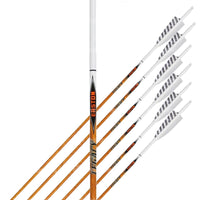 Carbon Legacy Shield Cut White Feather Fletched Arrows (6 Pk) 700 Premade
