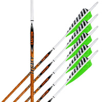 Easton Carbon Legacy Shield Cut Green Feather Fletched Arrows (6 Pk) - 700 - Arrows Premade

