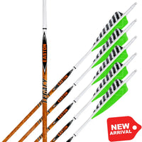 Easton Carbon Legacy Shield Cut Green Feather Fletched Arrows (6 Pk) - 700 - Arrows Premade

