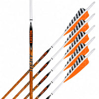 Easton Carbon Legacy Shield Cut Orange Feather Fletched Arrows (6 Pk) - 700 - Arrows Premade
