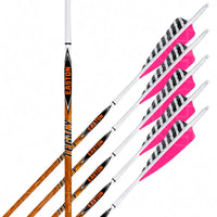 Easton Carbon Legacy Shield Cut Pink Feather Fletched Arrows (6 Pk) - Arrows Premade
