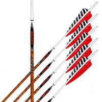 Easton Carbon Legacy Shield Cut Red Feather Fletched Arrows (6 Pk) - Arrows Premade
