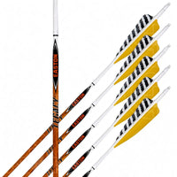 Easton Carbon Legacy Shield Cut Yellow Feather Fletched Arrows (6 Pk) - 700 - Arrows Premade

