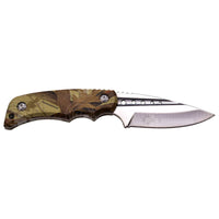 Elk Ridge Brown Camo Fixed Blade Knife Er-535Bc Knives Saws And Sharpeners