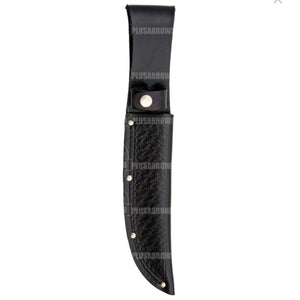 Embosed Leather Fixed Blade Knife Sheath Black / Large Knives Saws And Sharpeners