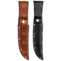 Embosed Leather Fixed Blade Knife Sheath Knives Saws And Sharpeners
