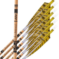 Gold Tip Traditional Feather Fletched Arrows (6 Pk) Premade
