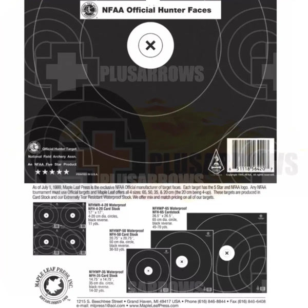 Maple Leaf  IFAA/NFAA Hunter Round Target Set - Plusarrows Archery Hunting Outdoors