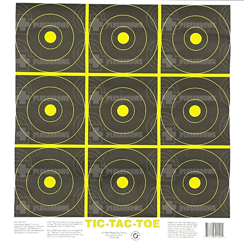 Maple Leaf Tic Tac Toe Paper Target Face Targets