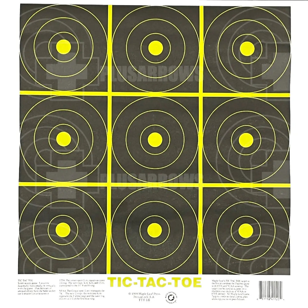 Maple Leaf Tic Tac Toe Paper Target Face Targets