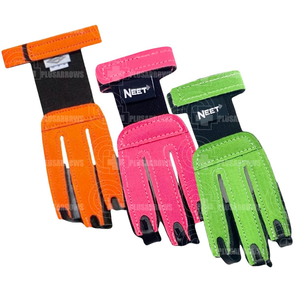 Neet Neon Colour Youth Shooting Glove Finger Tabs & Gloves