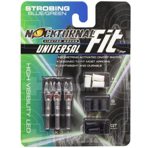 Nockturnal Universal Fit Strobing Lighted Nock (3Pk) Blue/green Nocks