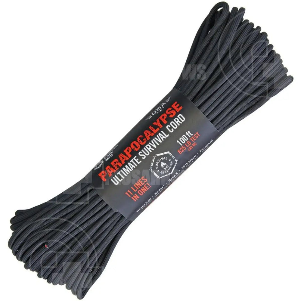 Parapocalypse Survival Paracord 100 Feet Hank / Black