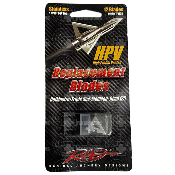 Rad High Profile Replacement Blades (12 Pack) Hpv Vented Broad Heads & Small Game Points