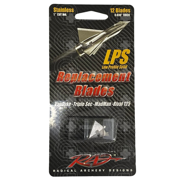 Rad Low Profile Replacement Blades (12 Pack) Lps Solid Broad Heads & Small Game Points