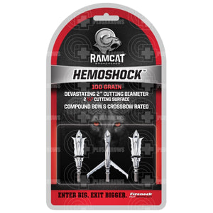 Ramcat Hemoshock Mechanical Broadhead (3 Pack) Broad Heads & Small Game Points