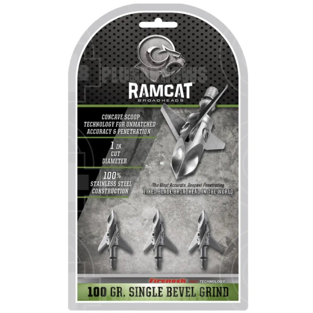 Ramcat Single Bevel Grind Pivoting Broadhead (3 Pack) Broad Heads & Small Game Points