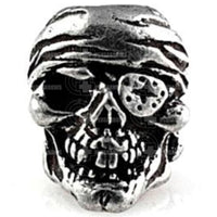 Schmuckatelli Co Sculptured Beads One-Eye Jack Skull Bead Pewter