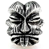 Schmuckatelli Co Sculptured Beads Kiko Tiki Bead Pewter
