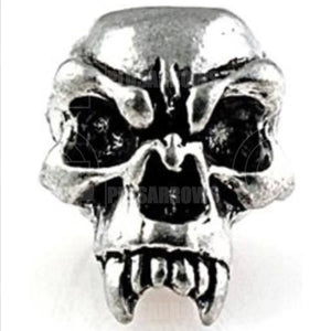 Schmuckatelli Co Sculptured Beads Fang Skull Bead Pewter