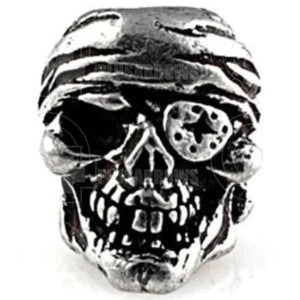 Schmuckatelli Co Sculptured Beads One-Eye Jack Skull Bead Pewter