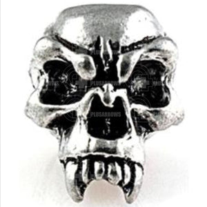 Schmuckatelli Co Sculptured Beads Fang Skull Bead Pewter