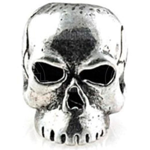 Schmuckatelli Co Sculptured Beads Classic Skull Bead Pewter