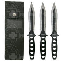 Sicut Throwing Knives With Nylon Sheath (3 Pack) Saws And Sharpeners
