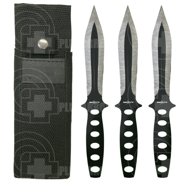 Sicut Throwing Knives With Nylon Sheath (3 Pack) Saws And Sharpeners