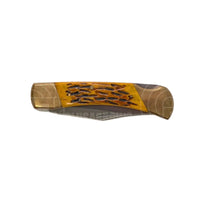 SICUT Traditional Stockman Folding Knife 5.0″ - Jigged Ox Bone - Folding Knife
