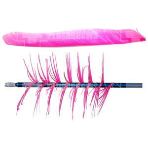 *Trueflight Spiral Flu Flu Feathers (Full Length) Pink Feathers