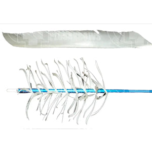 *Trueflight Spiral Flu Flu Feathers (Full Length) White Feathers