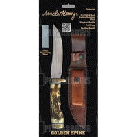 Uncle Henry Golden Spike Fixed Blade Knife With Leather Sheath 153Uh Knives Saws And Sharpeners
